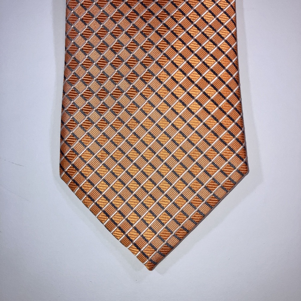 Jos. A. Bank Executive Collection Tie Mens Orange Neat Geometric Silk NWT